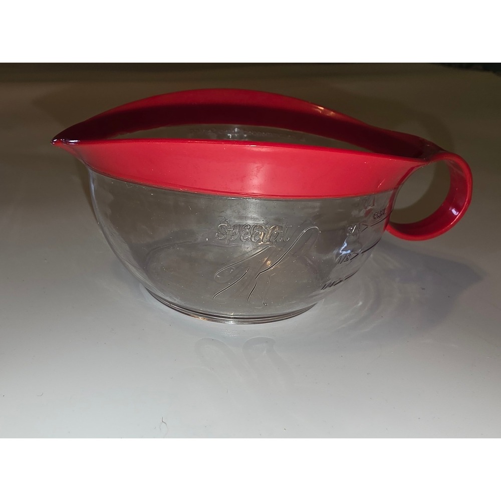 Kellogg's Special K Cereal Serving Bowl with Handle Red Clear Measurements